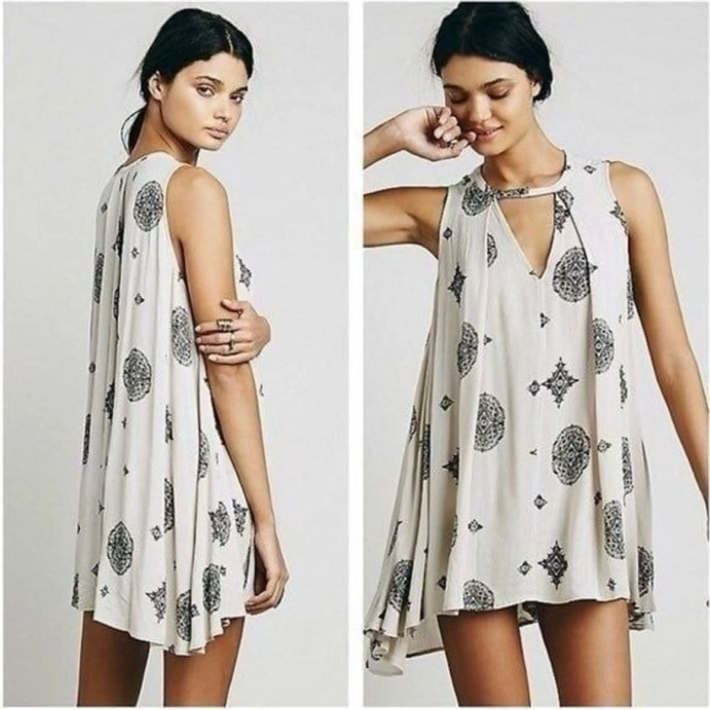 Free People Tree Swing Boho Tunic Top Mini Dress size S